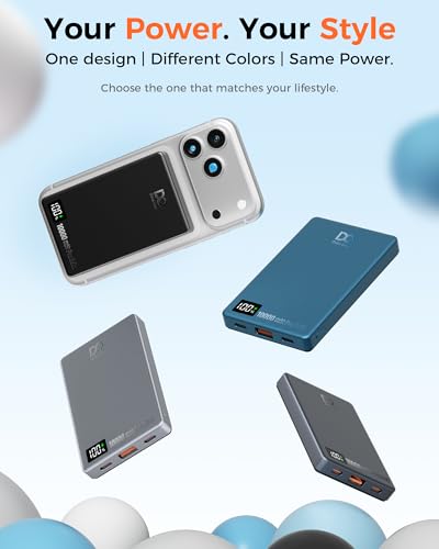 PD 35W Magnetic Wireless Power Bank 10000mAh Fast Charging Portable Charger - color: Black
