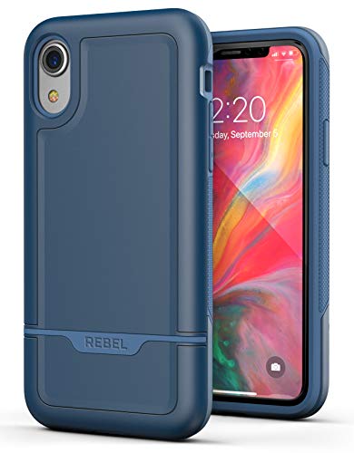 ENCASED iPhone XR Heavy Duty Protective Case [Military Grade] Full-Body Rugged Impact Protection (Rebel Blue) - color: Blue
