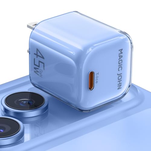 MAGIC JOHN 45W PD USB C Charger, Fast Charging Wall Power Adapte, Blue - color: Blue