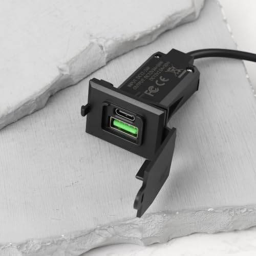 1 Pack Car USB Type-C Dual Port 36W Fast Charging QC3.0 PD 30W 12/24V for Vehicles