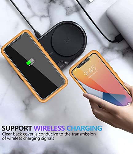 Diverbox for iPhone 11 Case [Shockproof] [Dropproof] [Tempered Glass Screen Protector],Heavy Duty Protection Phone Case Cover for Apple iPhone 11 (Yellow-3in1) - color: Yellow-3in1
