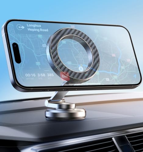 JUHOO Upgrade Phone Holder for car Magnetic rotatable and Retractable car Phone Holder Mount Dashboard Mount Fit for iPhone 15 14 13 12 Pro Max Plus Mini & All Smartphone - color: Gray