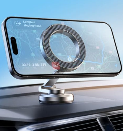 JUHOO Upgrade Phone Holder for car Magnetic rotatable and Retractable car Phone Holder Mount Dashboard Mount Fit for iPhone 15 14 13 12 Pro Max Plus Mini & All Smartphone - color: Gray