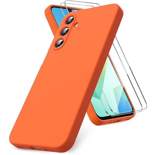 Vansdon for Samsung Galaxy A16 4G/5G Case-Orange | Soft TPU Liquid Silicone Phone Case with 2 Screen Protectors, Military-Grade Protection Shockproof Slim Phone Cover - color: orange, size: Samsung Galaxy A16 4G/5G