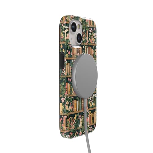 Casely iPhone 15 Plus Case | Book Nook | Floral Library | Compatible with MagSafe | Classic Ultra Slim Design - color: Book Nook | Floral Library