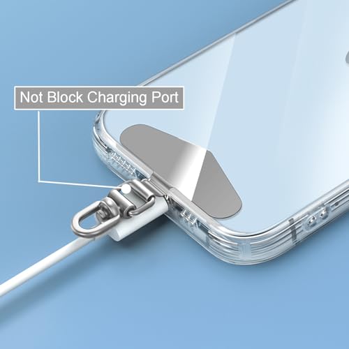 TENOC 360 Rotation Metal Phone Tether Tab, 2Pcs, Silver - color: 360° Rotation-silver