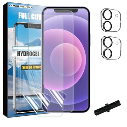 3 Hydrogel Films + 2 Tempered Glass Lens Protector For iPhone 12 Mini - size: iPhone 12 Mini