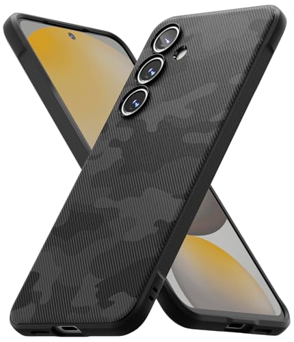 Ringke Onyx for Samsung Galaxy S24 FE Case [Feels Good in The Hand] Oil & Dirt Resistant, Enhanced Camera Lens Protection, Comfortable Grip, Non-Slip, Lightweight Cover - Camo Black - color: Camo Black, size: Galaxy S24 FE