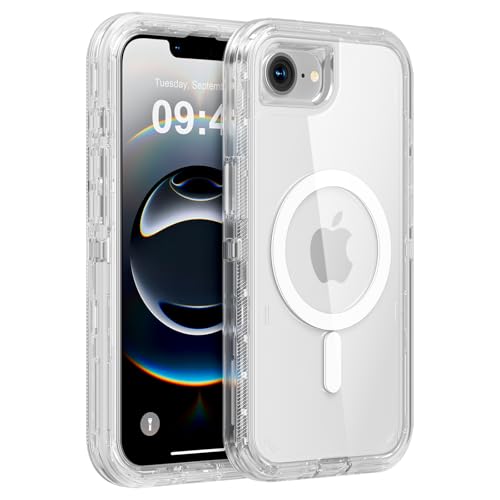 Follaroma for iPhone 16e Case, Compatible with MagSafe, Heavy Duty Shockproof Protection Phone Cases, Anti-Drop, Dual Layer Transparent Magnetic Phone Case for iPhone 16e, 6.1", Clear - color: Clear, size: iPhone 16e/iPhone 17e 6.1''