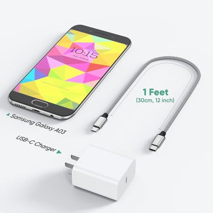 USB C to Micro USB Cable 1ft, 16W Charging 480Mbps Data Transfer - size: 1 Feet