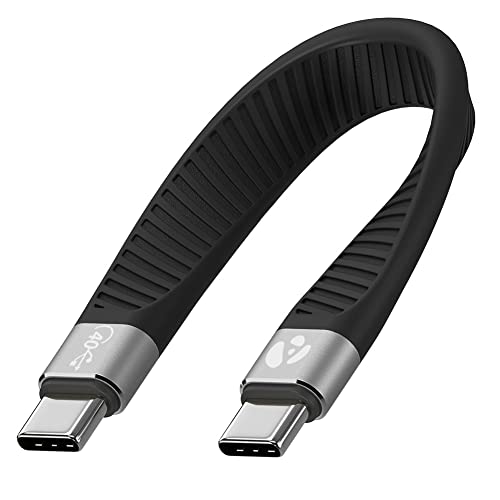 Short USB-C to USB-C USB4 Fast Charger Cable, 5 inch, 40 Gbps, 240W, Thunderbolt 3/4/5 Compatible, for iPhone 15 & 16, iPad, MacBook, Samsung Galaxy, Tablets, Laptops - style: USB-C to C (40G, 240W)