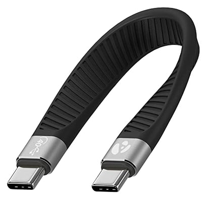 Short USB-C to USB-C USB4 Fast Charger Cable, 5 inch, 40 Gbps, 240W, Thunderbolt 3/4/5 Compatible, for iPhone 15 & 16, iPad, MacBook, Samsung Galaxy, Tablets, Laptops - style: USB-C to C (40G, 240W)