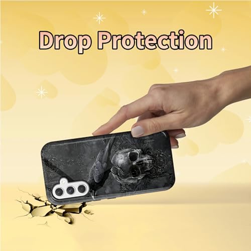 Crow Skull Phone Case for Samsung Galaxy S25, Dual Layer Shockproof Rugged Cover with Soft TPU + Hard PC, Anti-Scratch Slim Fit Wireless Charging Compatible - color: Crow Skull, size: 6.2" Galaxy S25