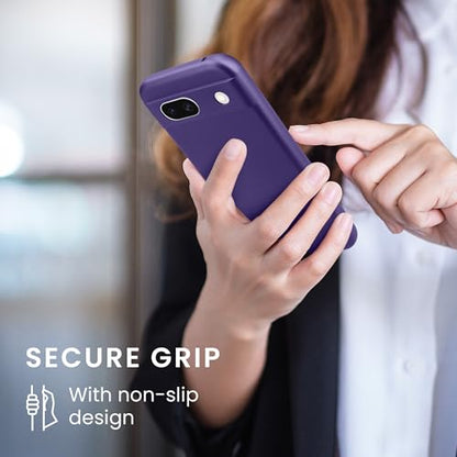 kwmobile Case Compatible with Google Pixel 8a Case -Soft TPU Back Phone Cover - with Metallic Look - Metallic Blue Violet - color: Metallic Blue Violet