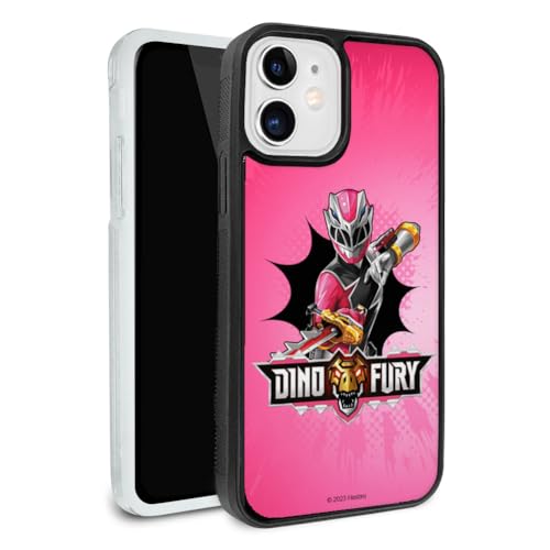 Power Rangers Dino Fury Pink Ranger Protective Slim Fit Hybrid Rubber - color: iPhone 12 | 12 Pro (Fits 6.1 Inch Display)