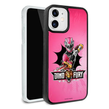 Power Rangers Dino Fury Pink Ranger Protective Slim Fit Hybrid Rubber - color: iPhone 12 | 12 Pro (Fits 6.1 Inch Display)