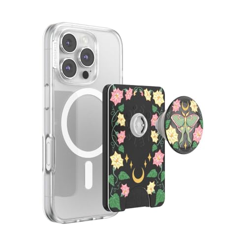 PopSockets Phone Wallet for MagSafe with Grip- Moon Flower - color: Moon Flower, style: MagSafe
