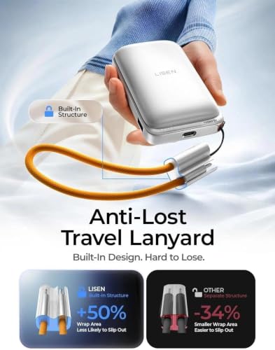 LISEN Magnetic Portable Charger Power Bank for iPhone 10000mAh - color: Ceramic White
