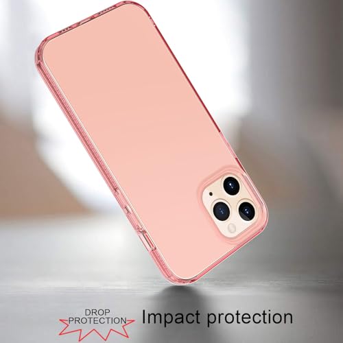 Phone Case for iPhone 12 Pro Clear, [Crystal Clear][Non-Yellowing] Slim Shockproof Reinforced Drop Protective Flexible TPU Back Cover Phone Case for iPhone 12 Pro Protective Case(Pink) - color: Pink