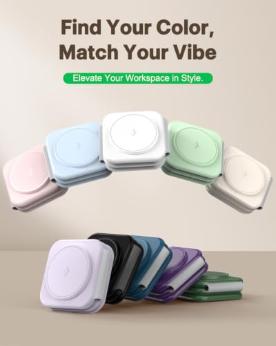 15W Magnetic Travel Charging Station, 3-in-1 Foldable MagSafe Charger - color: White
