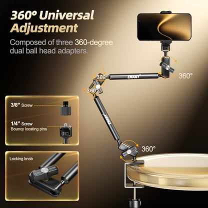 EMART 22" Magic Arm Clamp Kit,Overhead Camera Mount with C Clamp 1/4" Screw - color: C-Clamp