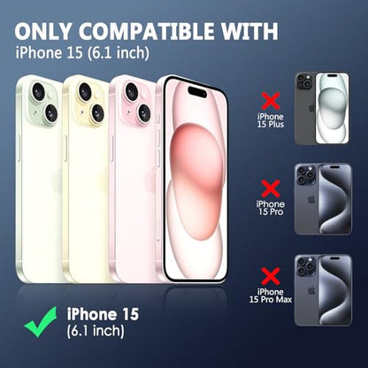 FanTEK Phone Case Compatible with iPhone 15 Case, Anti-Scratch & Fingerprint Phone Case Protective Cover, Matte Black - size: iPhone 15