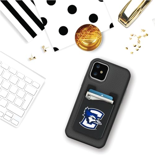 OTM Essentials Creighton University Leather Phone Wallet Sleeves, Sleek Magnetic Phone Wallet Case, Lightweight Accessories for Phones, Classic - color: Creighton University, style: Leather