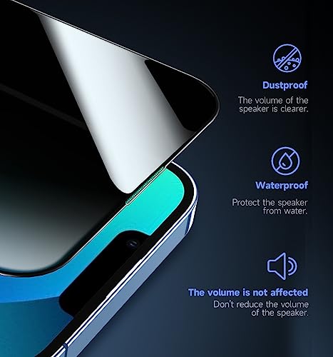 MAGIC JOHN Privacy 2 Pack for iPhone 13/13Pro/14/16e Glass Screen Protector
