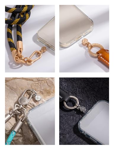 Phone Tether Tab 2 Pack,Universal Phone Lanyard Patch without Adhesive,Phone Strap Replacement Part for Cell Phone (Clear-Silver) - color: Clear-silver