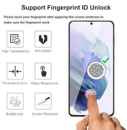 2 Pack for Samsung Galaxy S24 Tempered Glass Screen Protector, Auto-Alignment Installation Frame for Bubble Free & Automatic dust Removal,Fingerprint Unlock,9H Military Grade, HD Clear