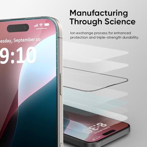 FLOLAB NanoArmour ONETIME MAX for iPhone 16 Pro Max Matte Screen Protector, Anti Glare, Anti-Rainbow, Tempered Glass, Infinity Edge, Edge Reinforced, Easy Install, Dust-Free, Smooth as Butter - size: iPhone 16 Pro Max
