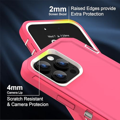 Sansunto Women Case for iPhone 13 Pro Max & iPhone 12 Pro Max, Full Body Protection Heavy Duty Shockproof Silicone Rubber Rugged Durable Phone Cover 6.7 Inch. (Rose) - color: Rose/Cobalt