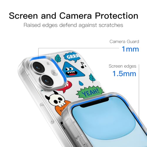 for iPhone 11 Case, TPU, Drop Protection, Cartoon Sticker | Shockproof, Fade-resistant, Anti-yellow, Lens protection, Precise cutout, Slim grip, 24h Service, Fashion trends, Crocodile - color: Cartoon Sticker, size: iPhone 11