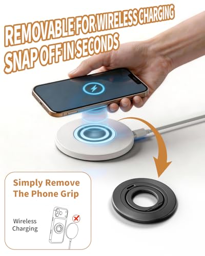 Ultra-Thin Magnetic Phone Ring Holder Grip for Magsafe Accessories - color: Black
