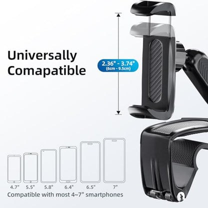 Universal 360 Dashboard Cell Phone Holder, Clip Car Phone Holder Mount