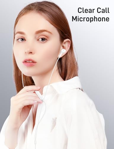 iMangoo for Apple MFi-Certified Soft Headphones for Lightning Wired Earbuds - color: White
