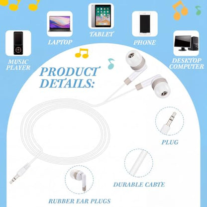 Kigeli 300 Packs Wired Earbuds Bulk, Black,White,Grey - color: Black,White,Grey