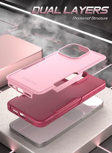 Poetic Neon Series Case Compatible with iPhone 15 Pro Max, Dual Layer Heavy Duty Tough Rugged Shockproof Protective Drop Protection Cell Phone Case 2023 New Cover, Light Pink - color: Light Pink, size: iPhone 15 Pro Max