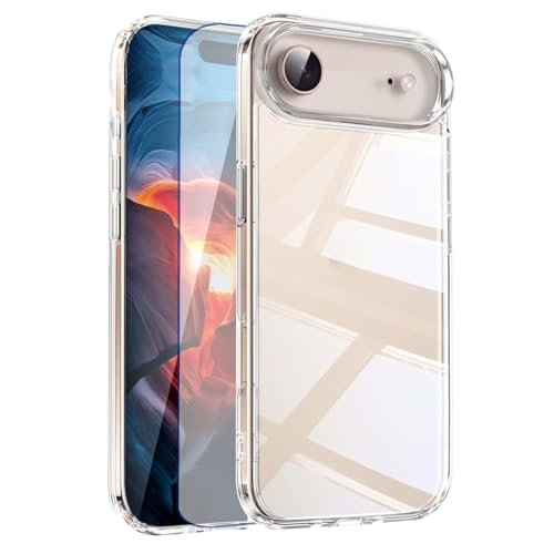 Clear Phone Case for iPhone 17 Air Case with Screen Protector [Anti-Yellowing] Rugged Shockproof Protective Bumper Case 6.5" 2025 Transparent - color: Clear, size: iphone 17 Air