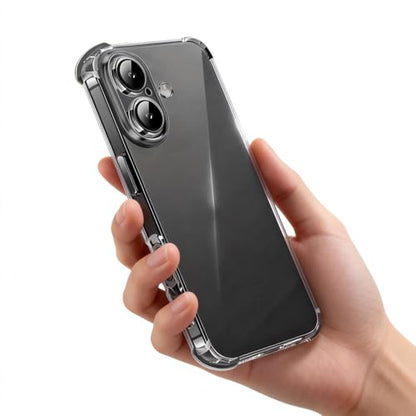 2Pcs Transparent Ultra-Thin Soft Phone Case with Four Corner Protection for iPhone 16-6.1inch，Luxury Soft TPU Protective Cover