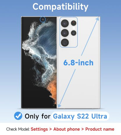 USLAI Case for Samsung Galaxy S22 Ultra 5G, Anti-Yellowing, Crystal Clear Back, Shockproof & Military‑Grade Drop Protection - Transparent - color: Clear, size: Galaxy S22 Ultra