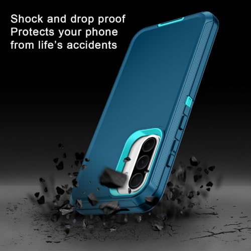 I-HONVA for Samsung Galaxy A37 5G Case Shockproof Dust/Drop Proof 3-Layer Full Body Protection [Without Screen Protector] Rugged Heavy Duty Cover Case for Galaxy A37 5G,Turquoise - color: Turquoise