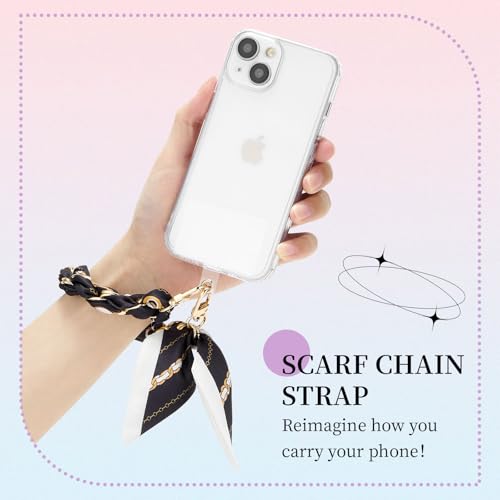 ZOOEASS Phone Wrist Lanyard Gold Metal Scarf Phone Charm Strap with Tether Tab Women Phone Chain Accessories for Handbags - color: Style 2