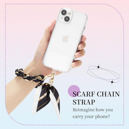 ZOOEASS Phone Wrist Lanyard Gold Metal Scarf Phone Charm Strap with Tether Tab Women Phone Chain Accessories for Handbags - color: Style 2