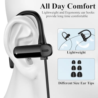 Wired Earbuds 3.5mm 90 Degree Angled Plug EarHook Sport Over Ear Headphones
