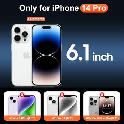 for iPhone 14 Pro Case Clear, Compatible with Magsafe, Anti-Yellowing, Military-Grade Protection, Shockproof Slim Magnetic Phone Case Cover, Transparent - color: A-Clear, size: iPhone 14 Pro