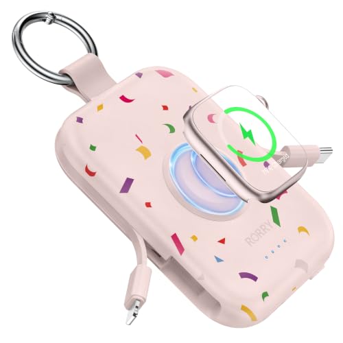 RORRY CharmGo Portable Charger, 5000mAh Portable Charger Power Bank - color: Confetti-Pink