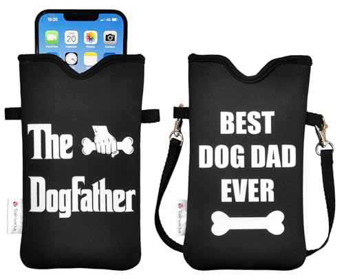 Tainada Neoprene Neck Phone Sleeve Pouch w/Crossbody Strap (Dog Father) - color: Dog Father