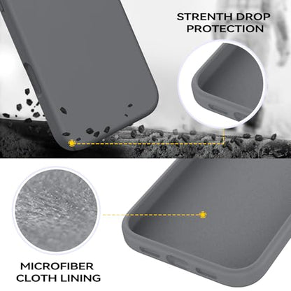 GUAGUA Compatible with iPhone 17 Pro Max Case 6.9 Inch Liquid Silicone Soft Slim Thin Microfiber Lining Cushion Texture Cover Shockproof Protective Phone Case for iPhone 17 Pro Max, Natural Titanium - color: Natural Titanium, size: iPhone 17 Pro Max