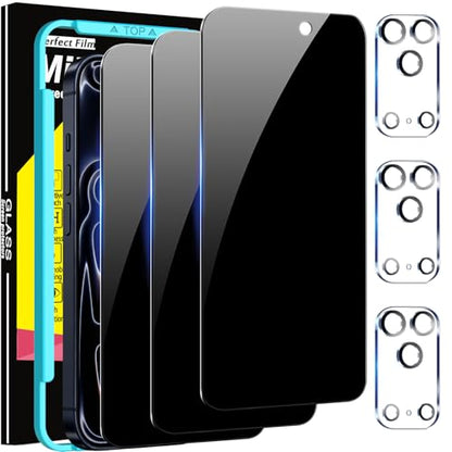 Milomdoi Privacy Screen Protector for iPhone 17 Pro, Tempered Glass - color: Dark Black